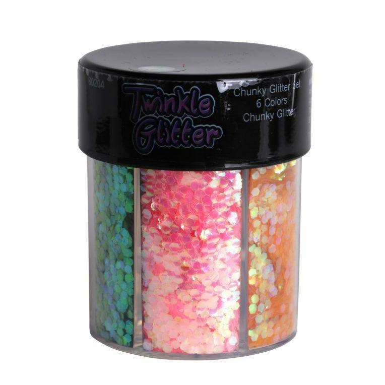 6 Color Chunky Glitter Oval Bottle  |  Glitters Face Makeup Face Makeup