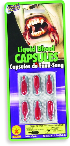 6 Pack Liquid Blood Capsules  |  Special Fx Makeup Blood Blood