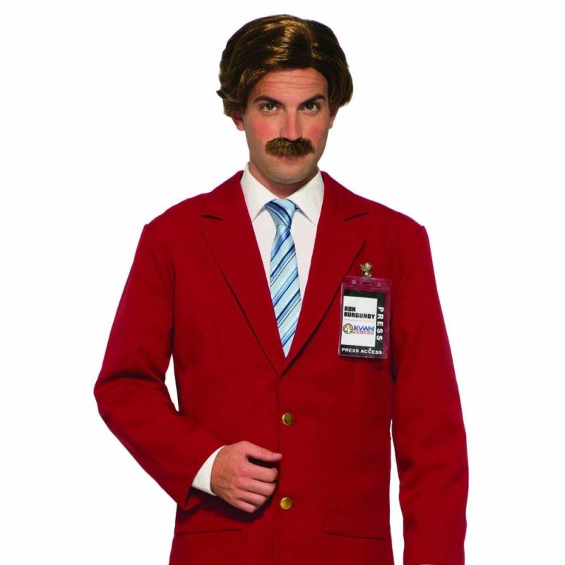 Anchorman Ron Burgundy Adult Wig & Moustache Set  |  Facial Hair Facial Hair Facial Hair