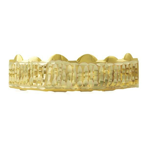 Diamond Cut Gold Bar Style Grill Top  |  Fangs And Teeth Fangs And Teeth Fangs And Teeth