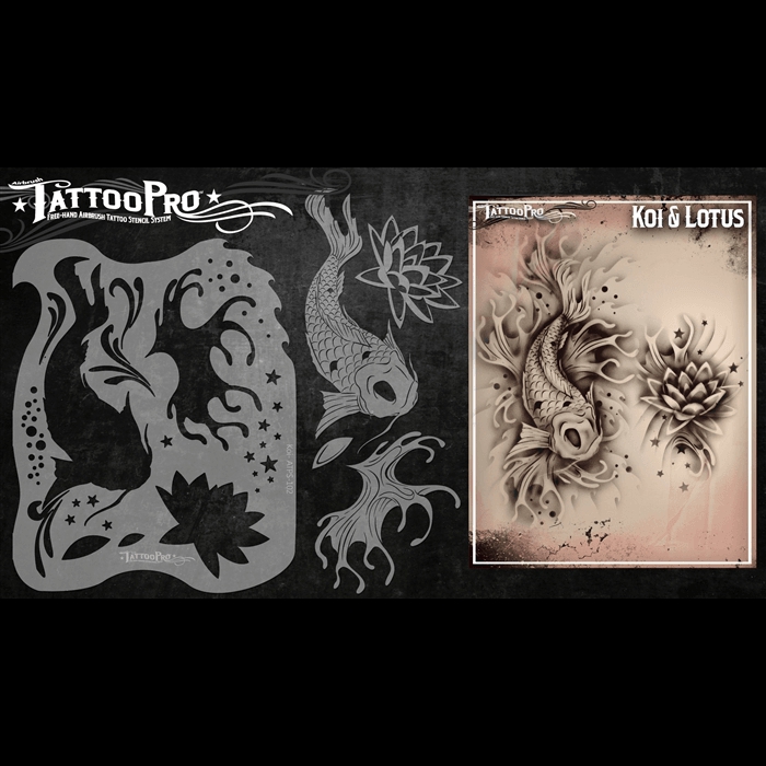 Koi Tattoo Stencil  |  Stencils Makeup Tools & Accessories Makeup Tools & Accessories