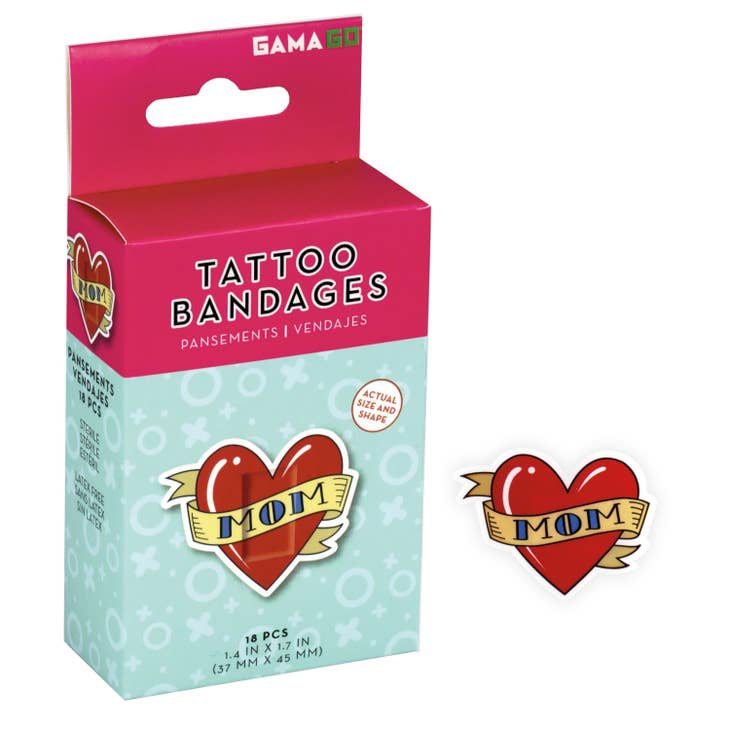 Mom Tattoo Adhesive Bandages – 18 Pack  |  Tattoos Tattoos Tattoos