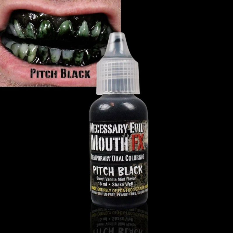 Mouth Fx Pitch Black Sweet Mint Flavored Oral Coloring  |  Fangs And Teeth Fangs And Teeth Fangs And Teeth