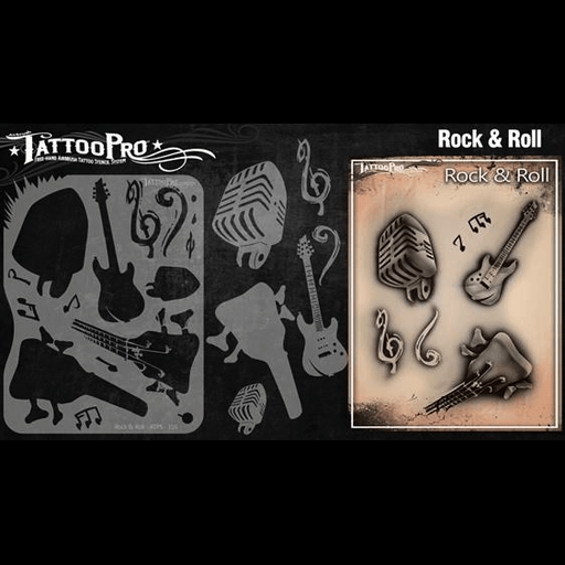 Rock & Roll Tattoo Stencil  |  Tattoos Makeup Tools & Accessories Makeup Tools & Accessories