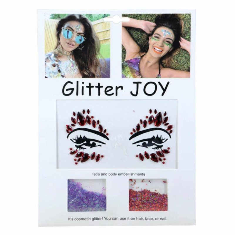 Seein’ Red Face Jewels With Glitter  |  Glitters Glitters Eye Makeup