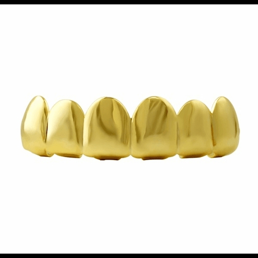 Shiny Gold Tone Grill Top  |  Fangs And Teeth Fangs And Teeth Fangs And Teeth