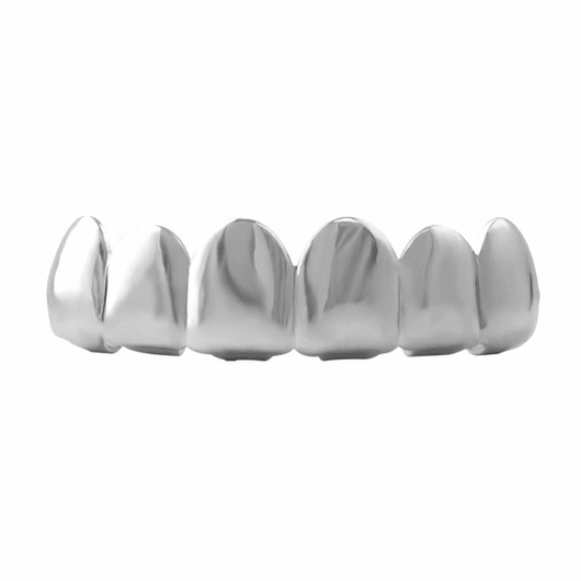 Shiny Silver Tone Grill Top  |  Grills Fangs And Teeth Fangs And Teeth