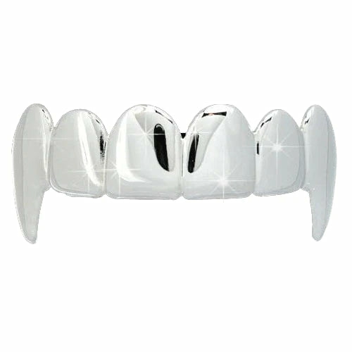 Silver Vampire Fangs Grill Top  |  Grills Fangs And Teeth Fangs And Teeth