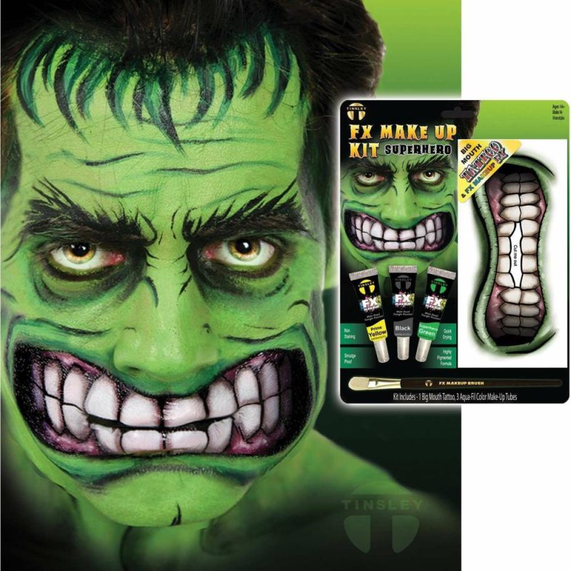 Superhero Makeup Complete Kit W/  Mouth Tattoo  |  Tattoos Makeup Kits Makeup Kits