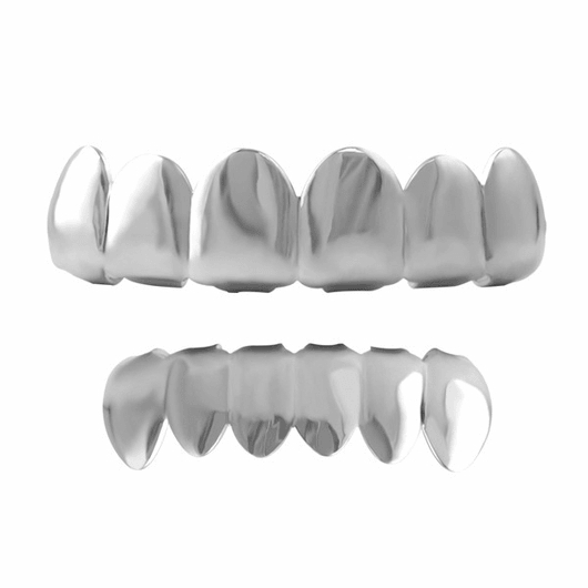 Top & Bottom Silverstone Grill Set  |  Grills Fangs And Teeth Fangs And Teeth