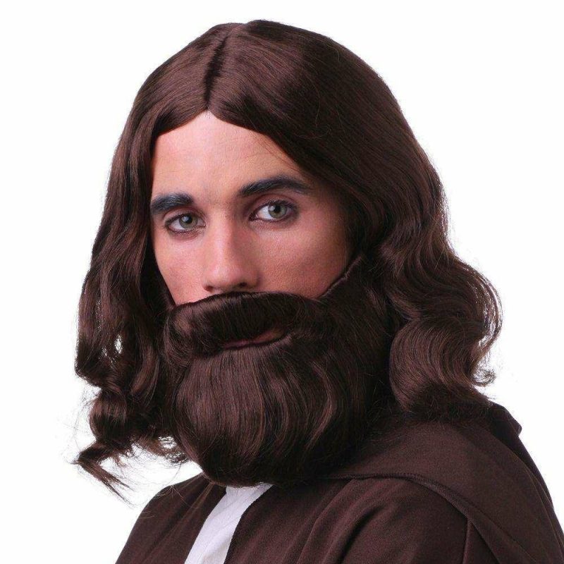 Jesus Christ Biblical Beard And Wig  |  Facial Hair Facial Hair Black